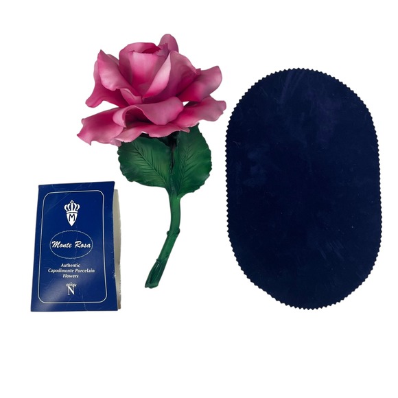 VTG Monte Rose Authentic The Art of‎ Capodimonte Porcelain Flowers Made in Italy - Picture 2 of 8